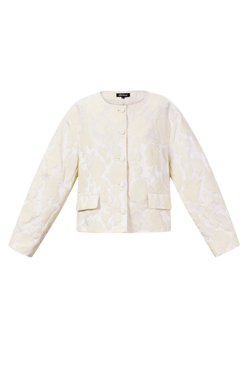 Jacquard ballonmouwjas
