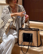 Zena- Casual Split-Striped Shirt
