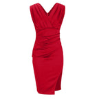 V-Neck Isa Dress with Side Slit