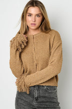 Cardigan met franjemouwen