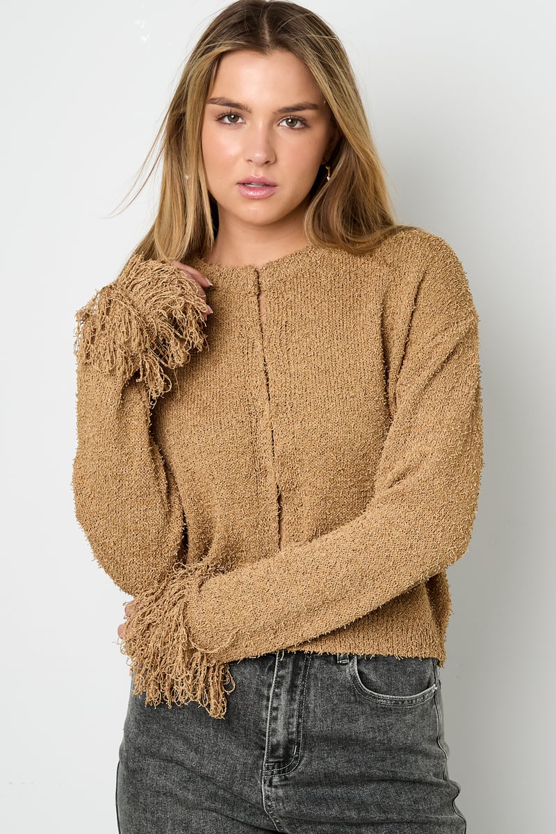 Cardigan met franjemouwen