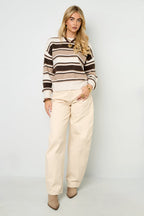 Polyestervezel (polyester) Gebreide truien Strepen Casual Herfst/Winterkleding