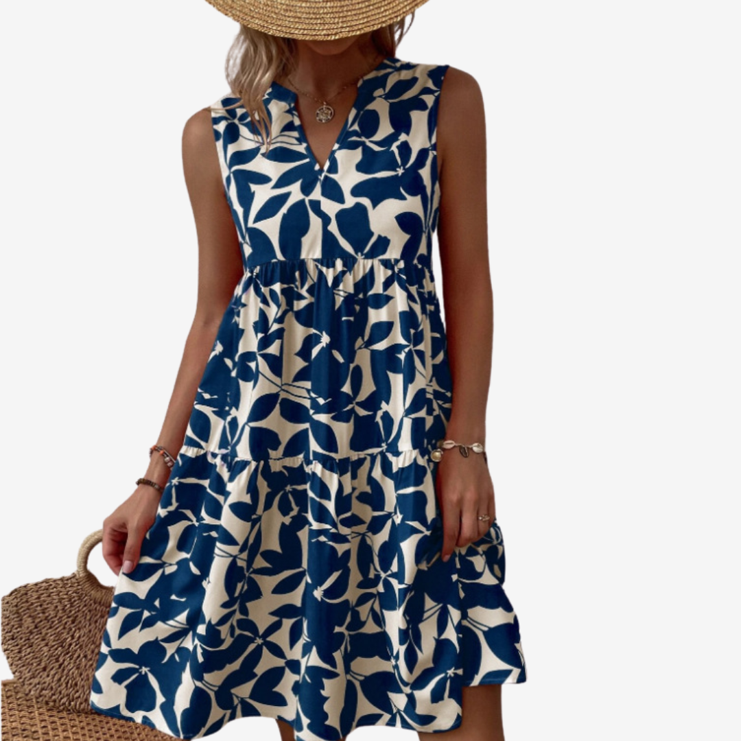 Séraphine™ Midi Dress with Leaf Motifs