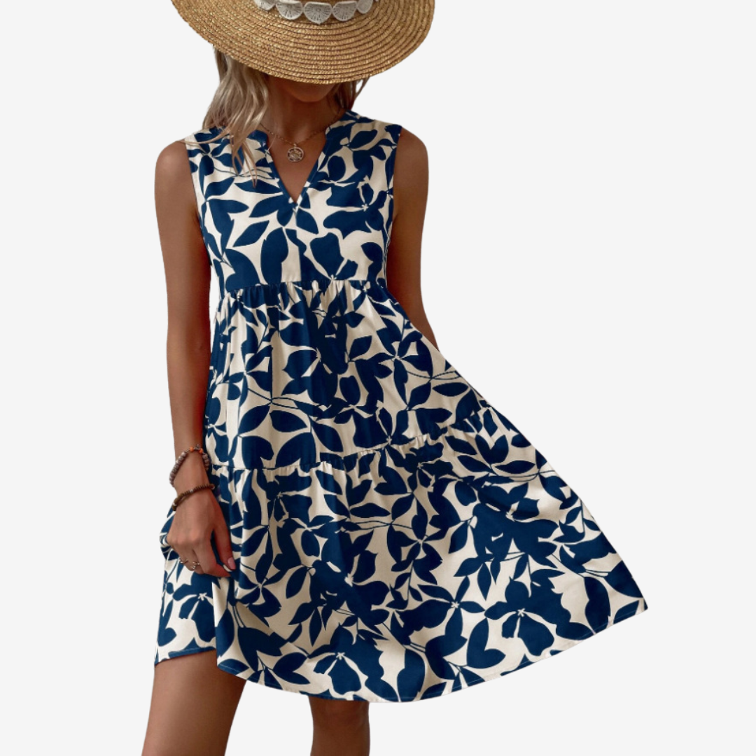 Séraphine™ Midi Dress with Leaf Motifs