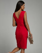V-Neck Isa Dress with Side Slit