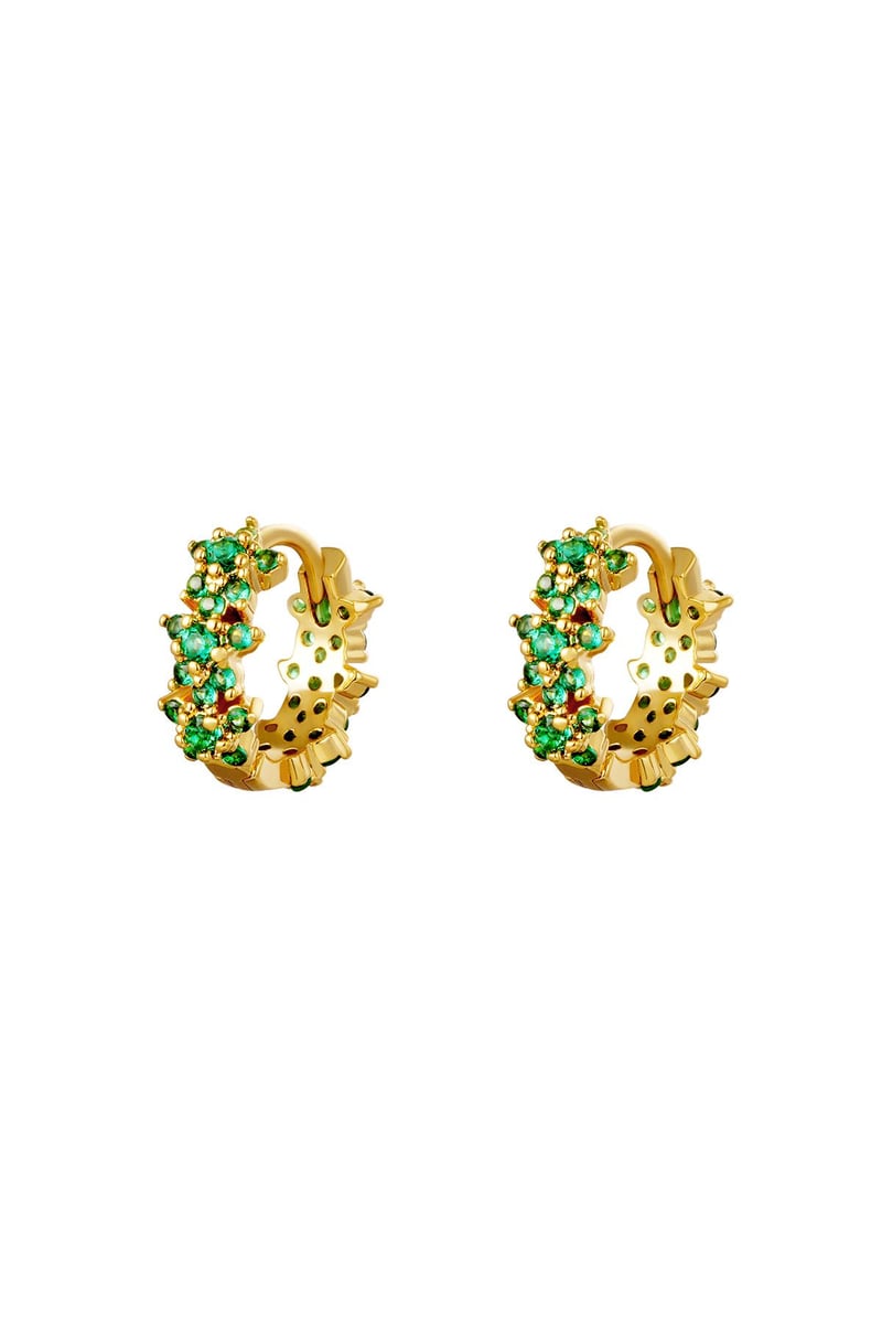 Star rhinestone hoop earrings - copper