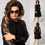 Lidia™ | Classic Dress with Lace Sleeves