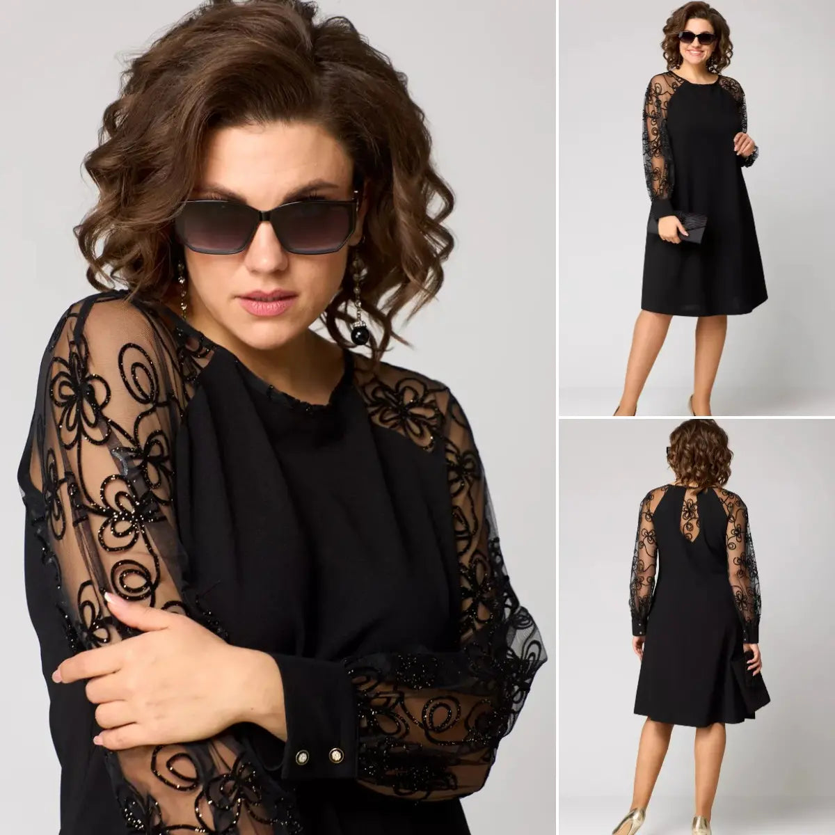 Lidia™ | Classic Dress with Lace Sleeves