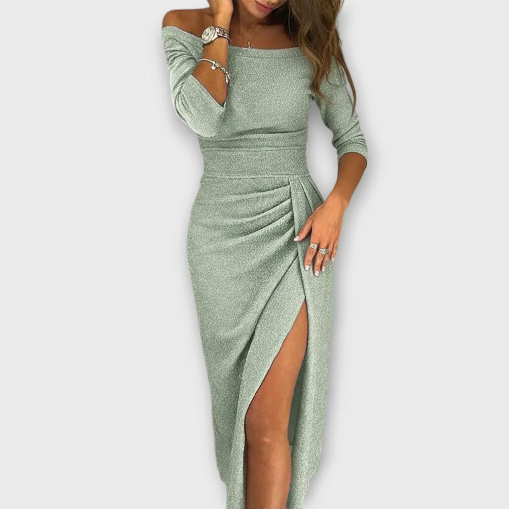 Lena™ Elegant Off-Shoulder Dress