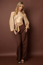 Polyestervezel (polyester) Tops met lange mouwen Effen kleur Sexy herfst/winterkleding