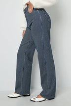 Katoenen denim broeken strepen casual alle pasvormen kleding