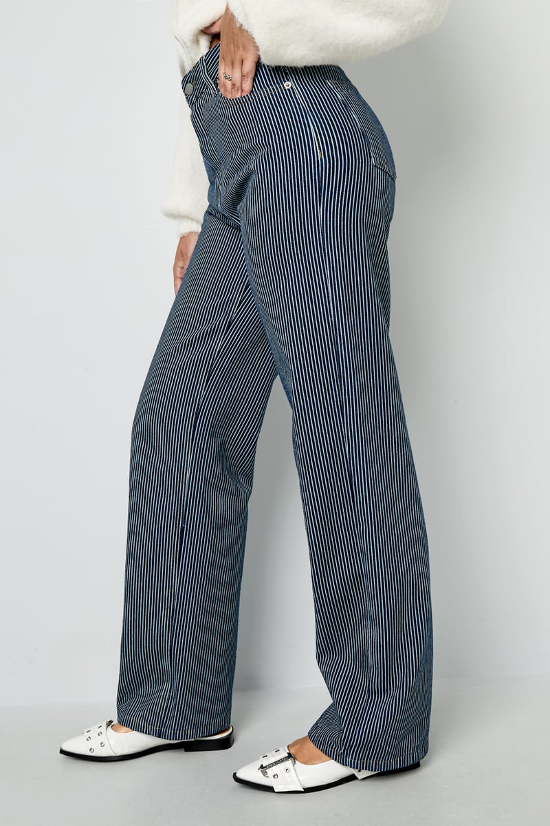 Katoenen denim broeken strepen casual alle pasvormen kleding