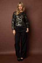 Jacquard ballonmouwjas
