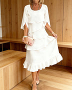 Charlotte™ | Elegant Split-Sleeve Midi Dress