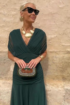 Elegant V-neck Fantasy Party Maxi Dress