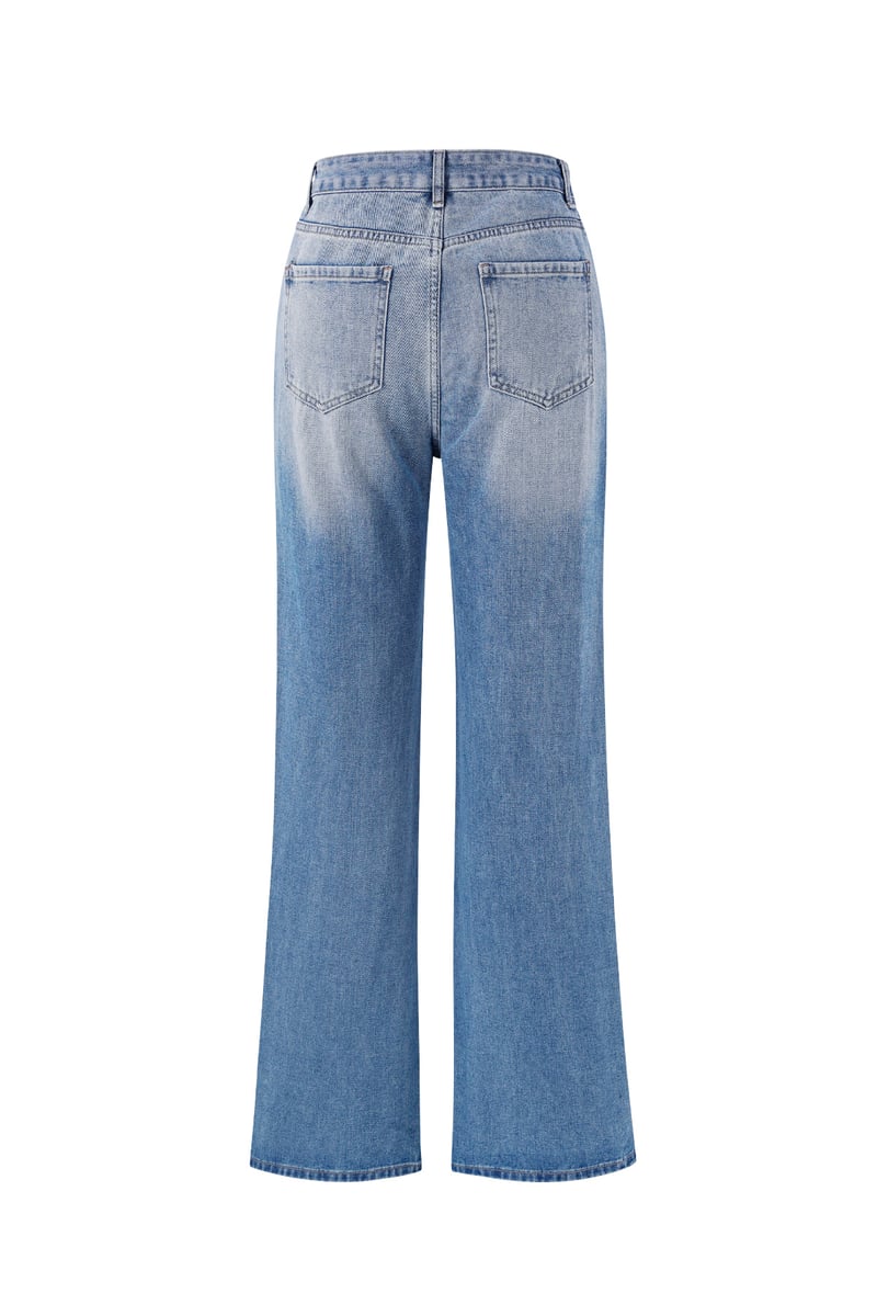 Denim jeans zip up