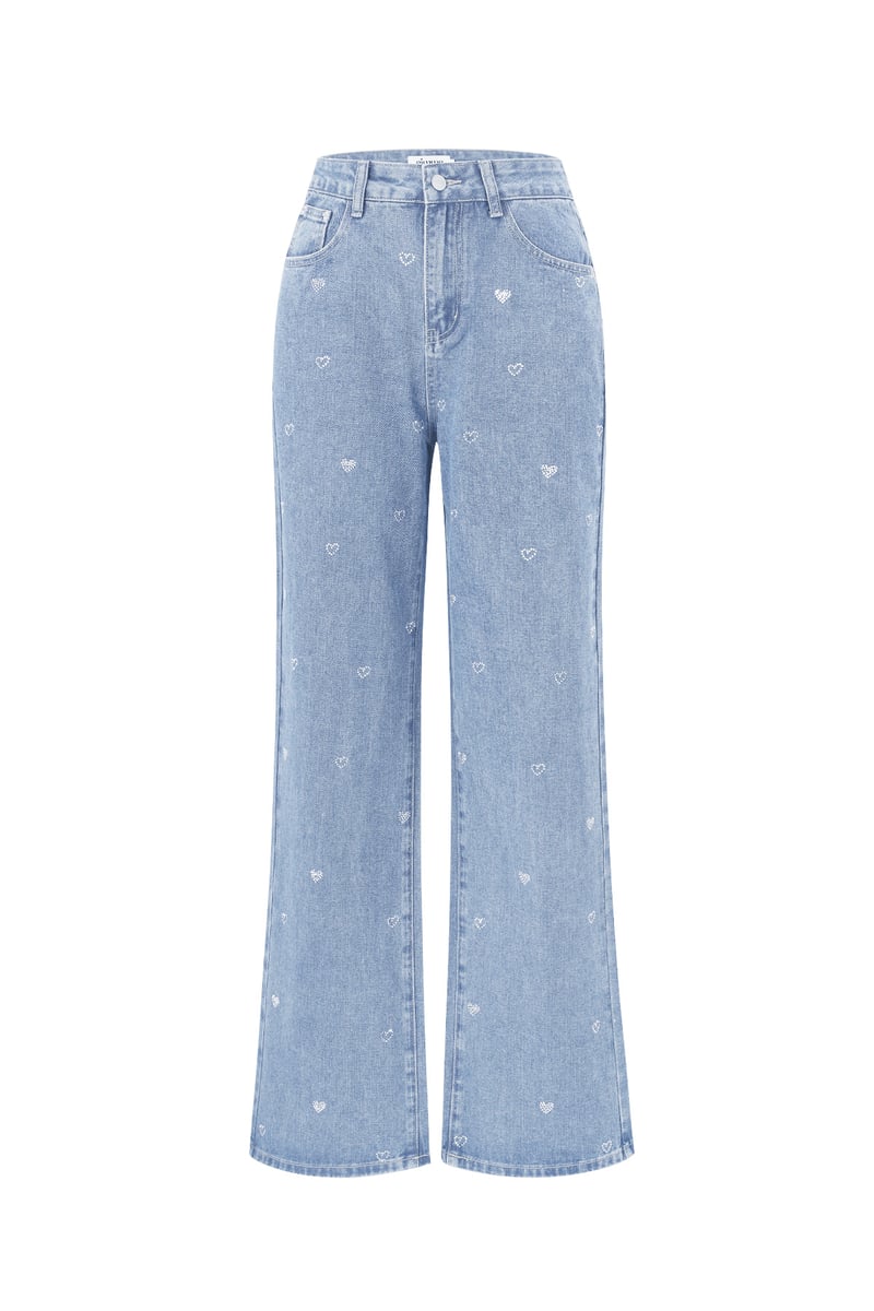Denim jeans glitter hart