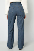 Katoenen denim broeken strepen casual alle pasvormen kleding