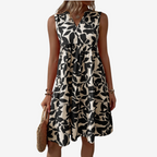 Séraphine™ Midi Dress with Leaf Motifs