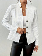 Stijlvol Gebreid Lente/Zomer Jack met Riem en Knopen