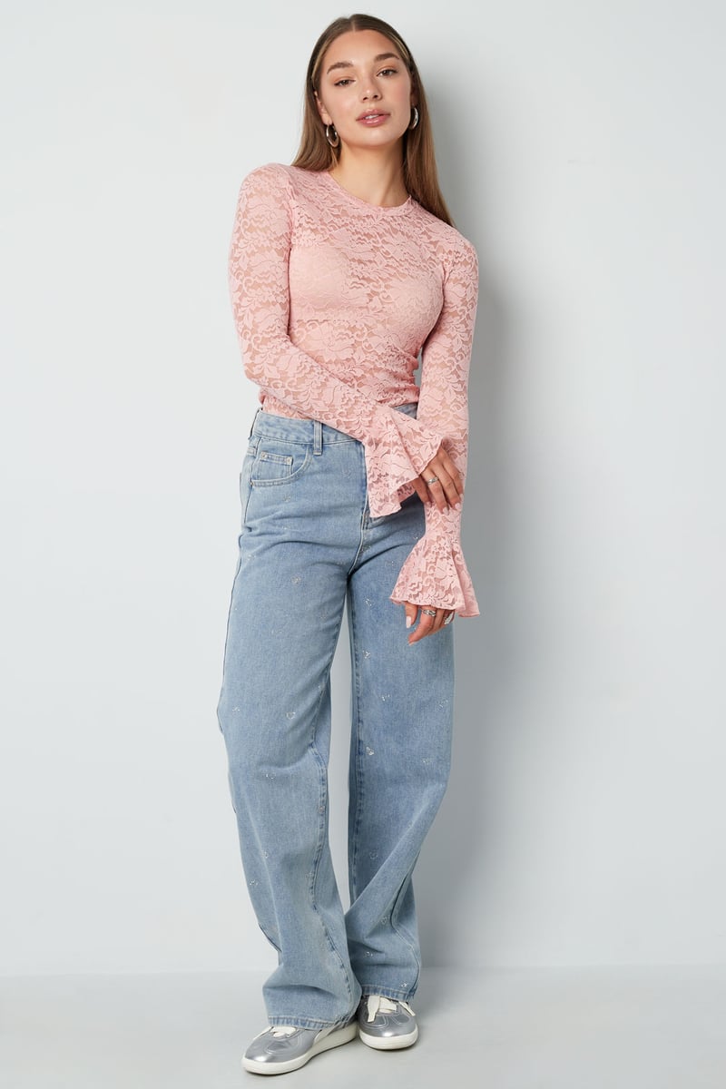 Denim jeans glitter hart