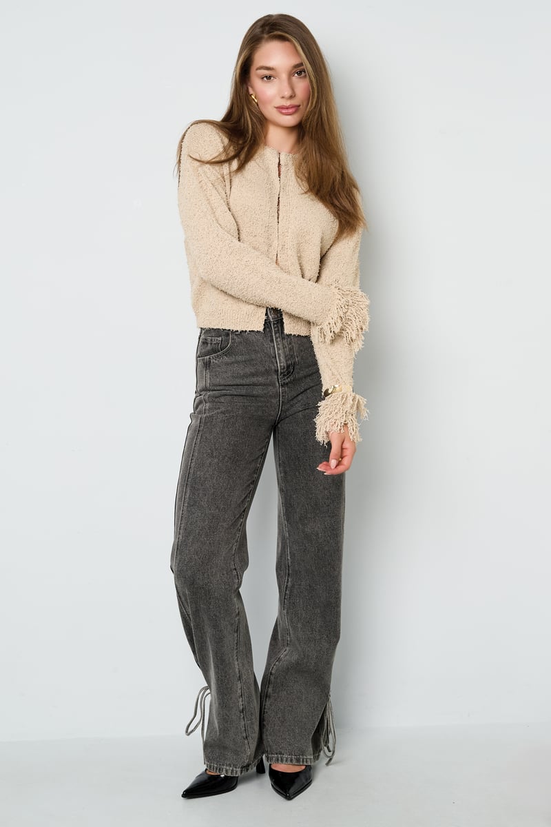 Cardigan met franjemouwen
