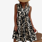 Séraphine™ Midi Dress with Leaf Motifs
