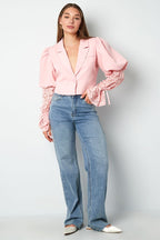 Trendy korte blazer met kant