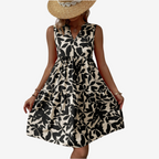 Séraphine™ Midi Dress with Leaf Motifs