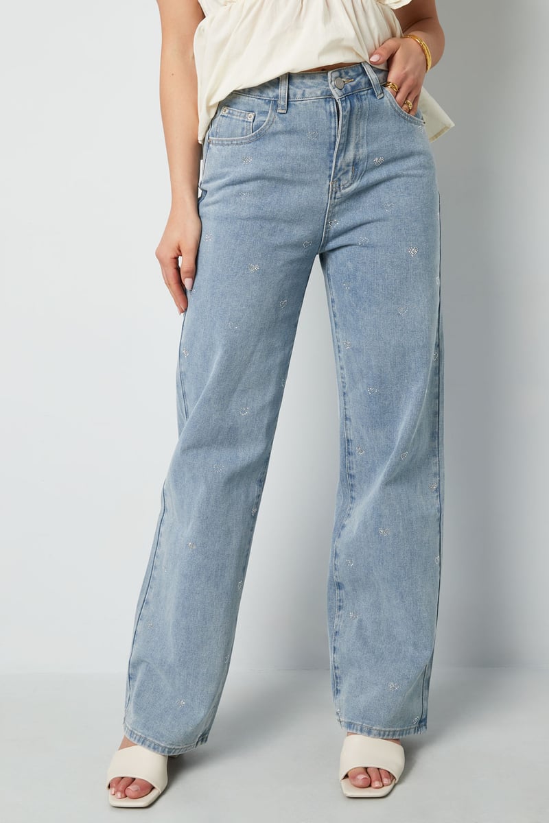 Denim jeans glitter hart
