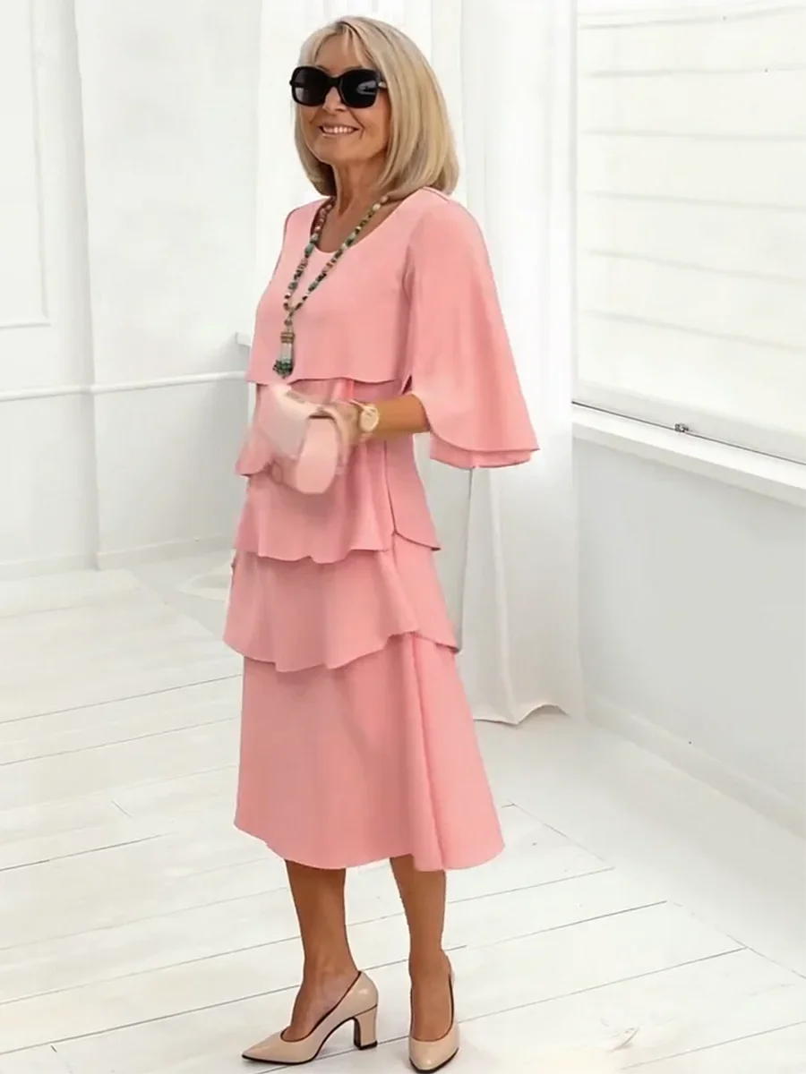 Charlotte™ | Elegant Split-Sleeve Midi Dress