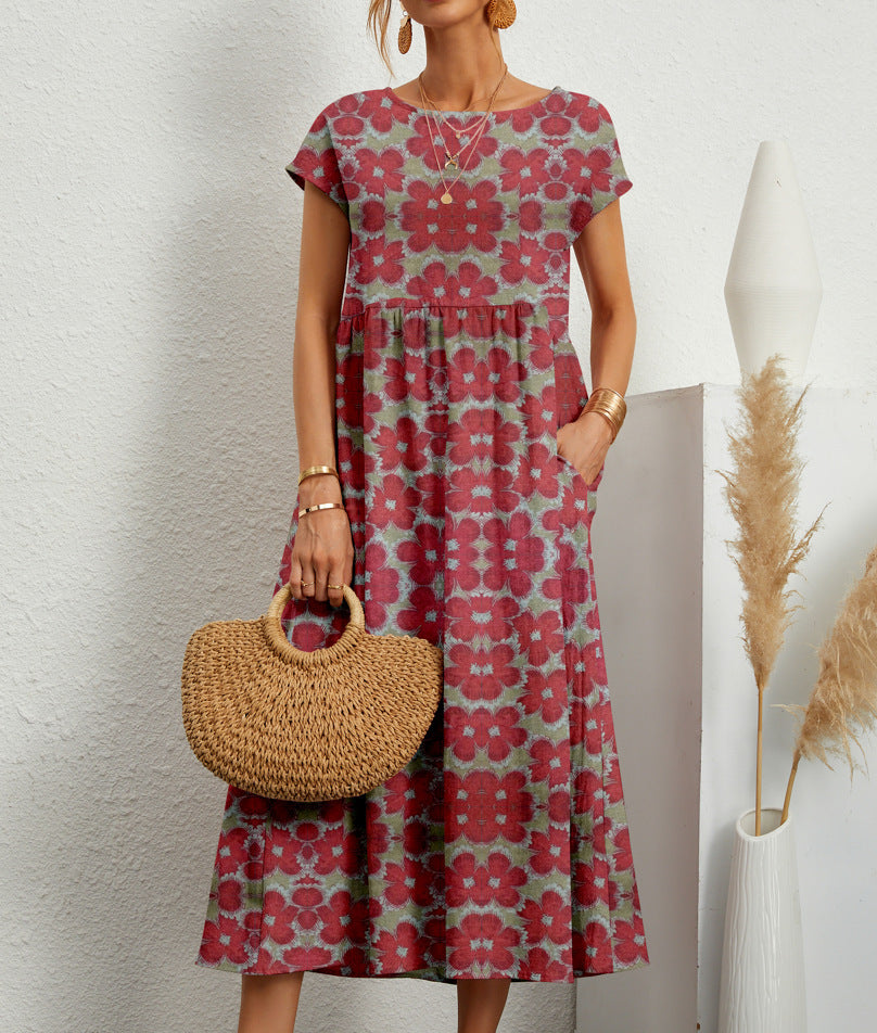 Ivory – Floral Print Midi Dress