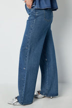 Denim jeans glitter hart