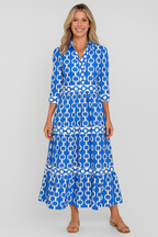 Diane - Chain Link Printed Summer Maxi Dress