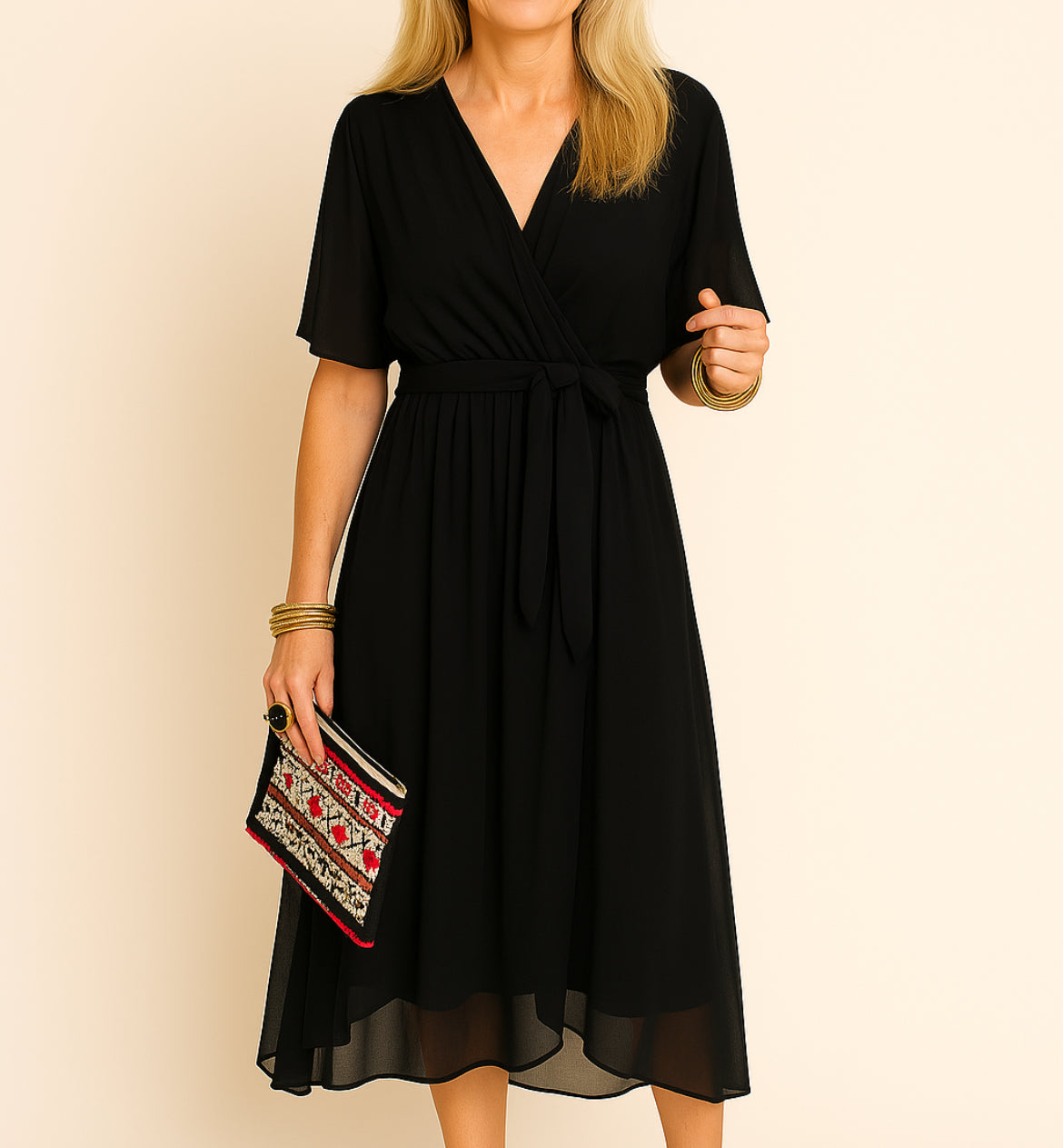 Elisabeth™ | V-neck dress in silky-soft muslin.