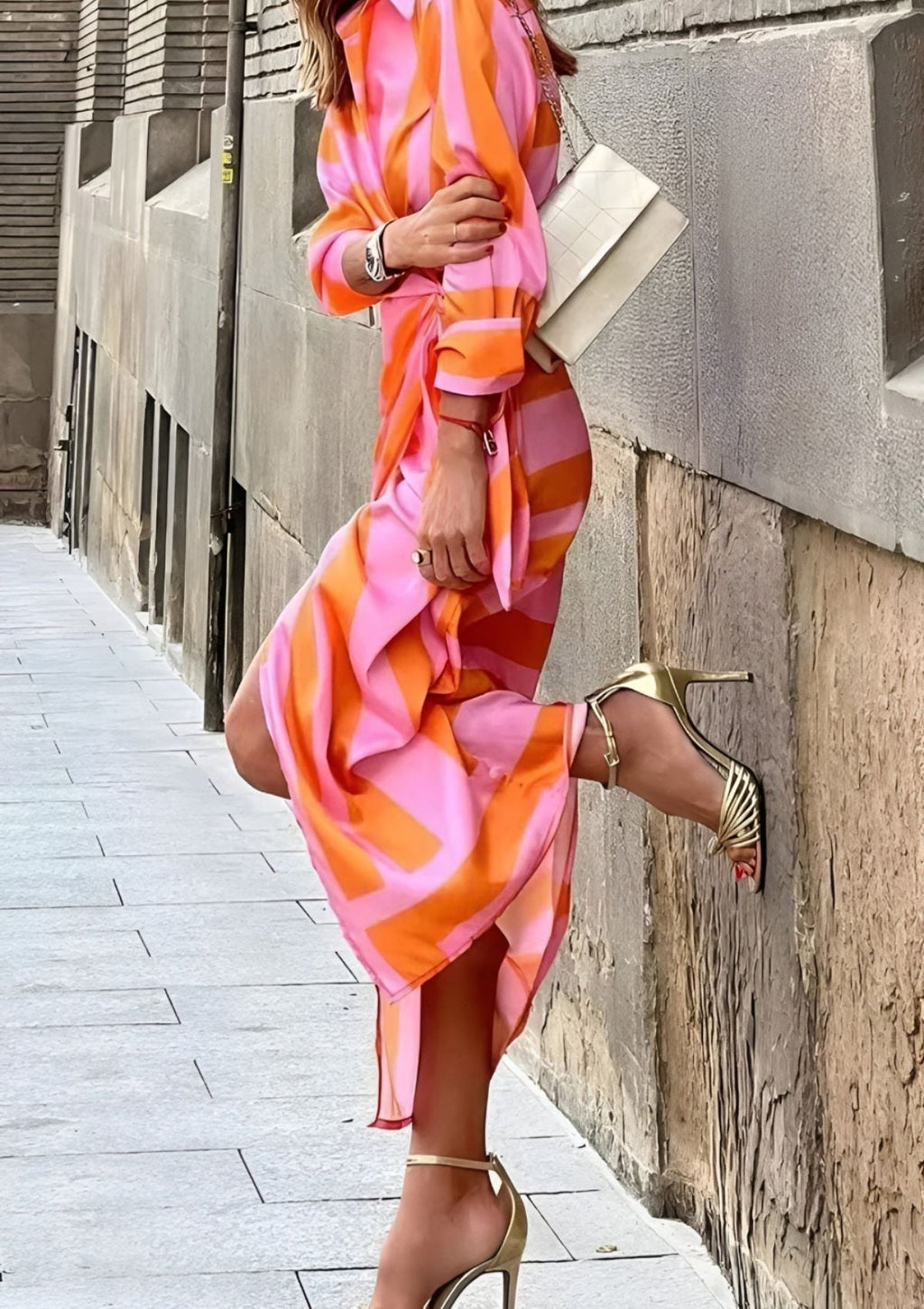 Emily | Fitted Shirt Dress with Print