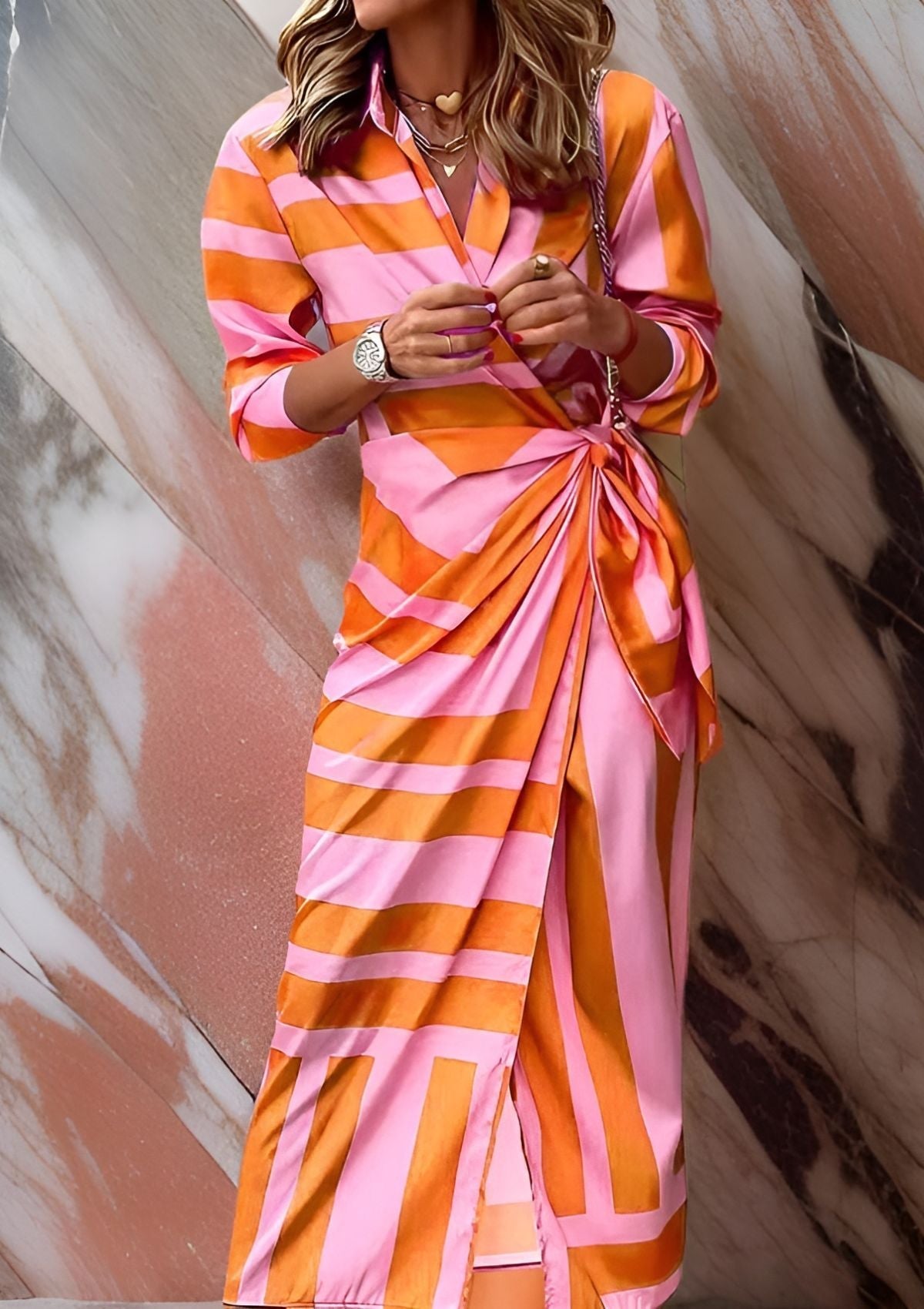 Emily | Fitted Shirt Dress with Print