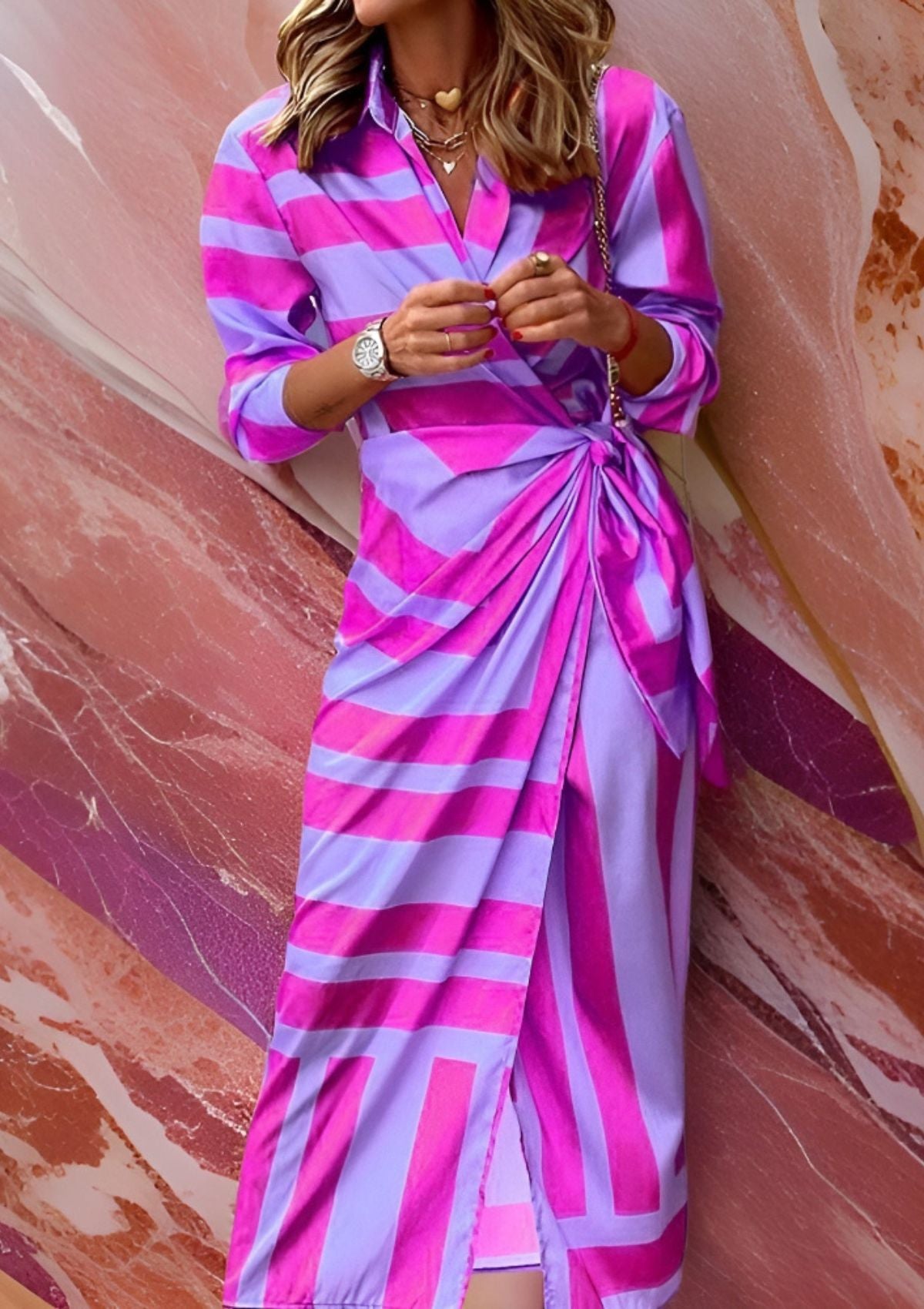 Emily | Fitted Shirt Dress with Print