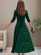 Mery- Plus size fleece elegant bohemian dress