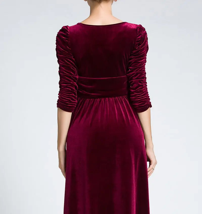 Raya- Plus Size Long Dress Velvet