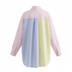 Nena- Oversized Long Sleeve Striped Blouse