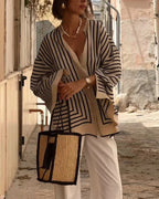 Zena- Casual Split-Striped Shirt