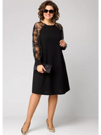 Lidia™ | Classic Dress with Lace Sleeves