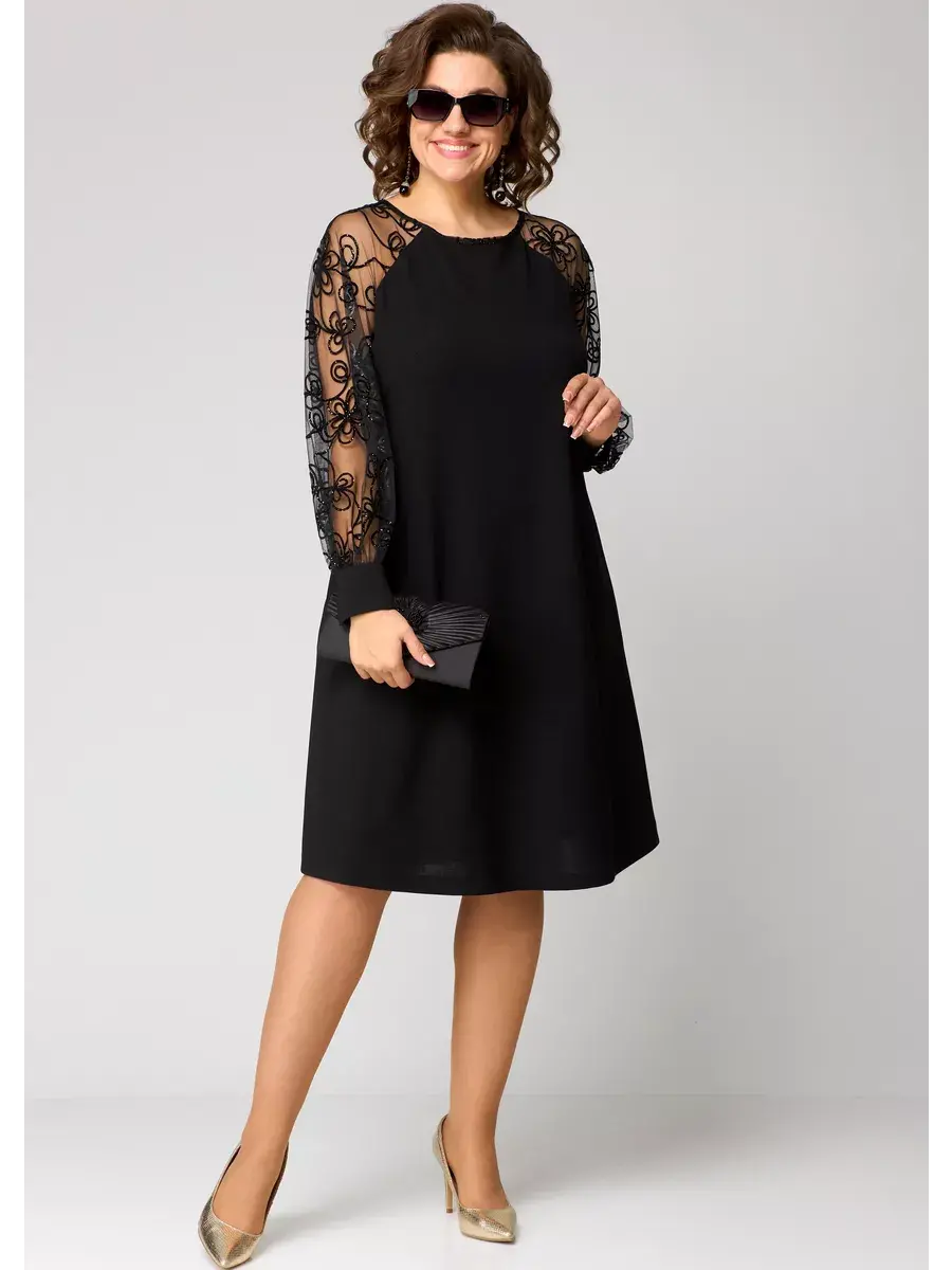 Lidia™ | Classic Dress with Lace Sleeves