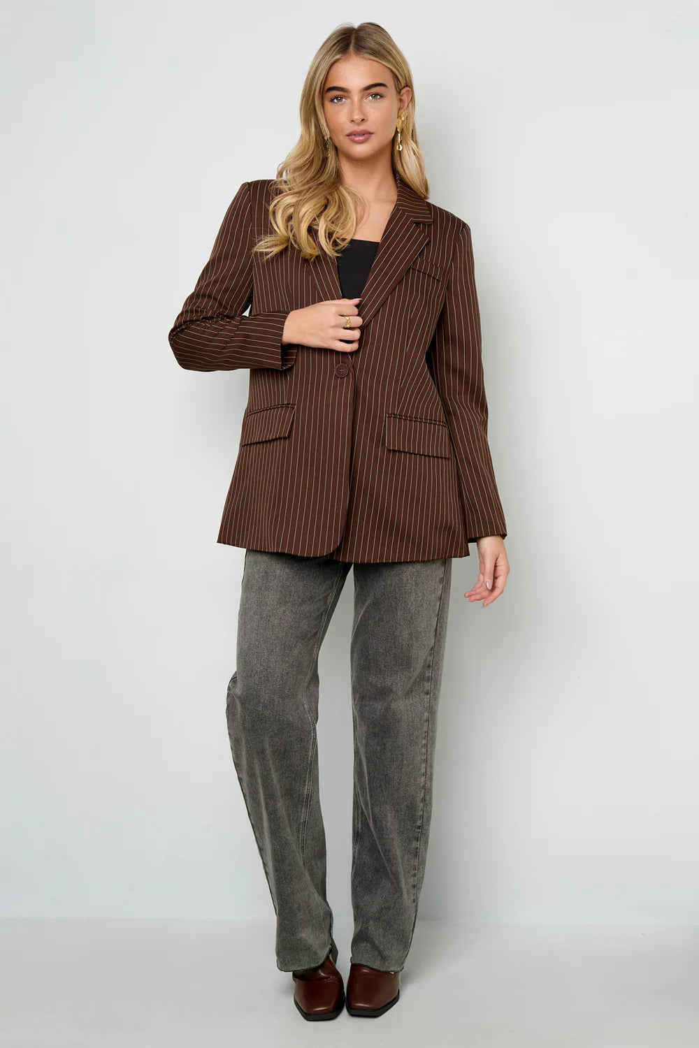 Gestreepte Elegante Jas