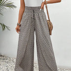 Sahara-Drift Printed Palazzo Trousers