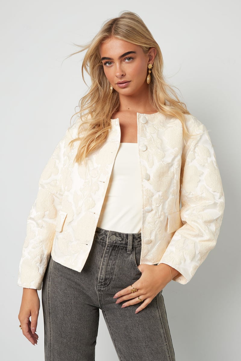 Jacquard ballonmouwjas