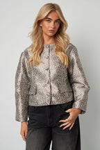 Jacquard ballonmouwjas