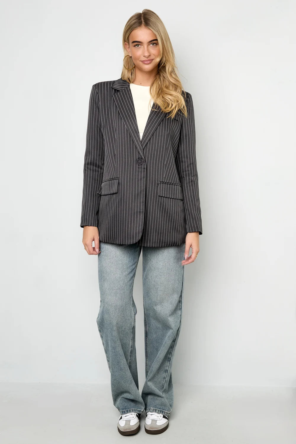 Gestreepte Elegante Jas