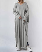Eudora - Elegant Casual V-Neck Dress